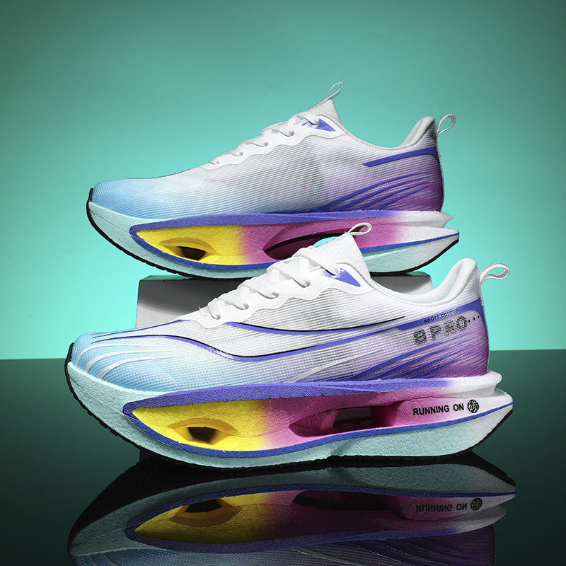 Unisex Performance Running Sneakers with Twist Closure, Shaped Hollow Chamber Midsole and Breathable Knit Upper Material Mune Fashion