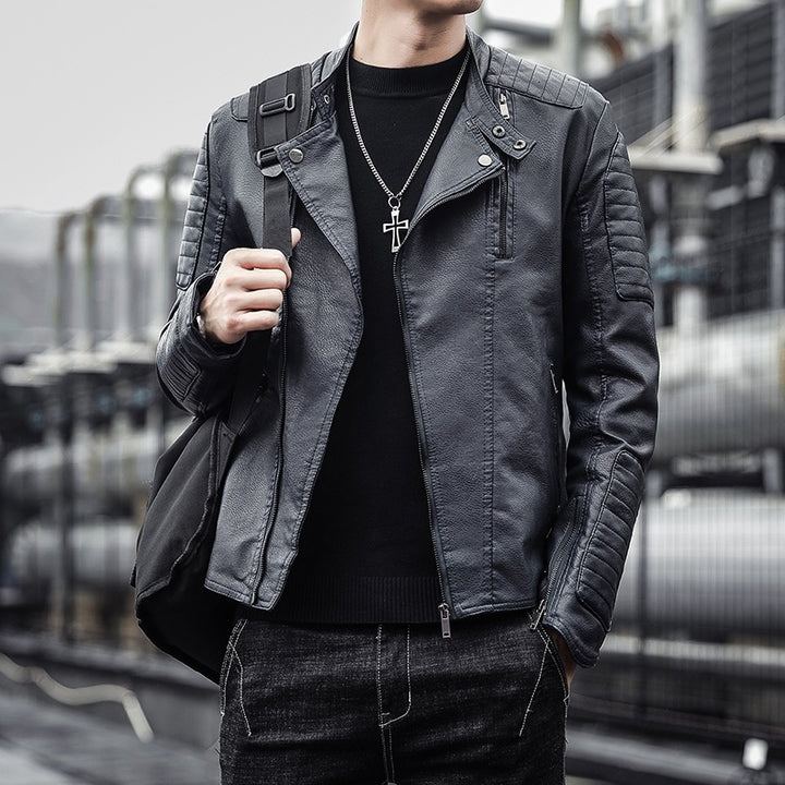 Men's Fashion Biker Jacket made of Faux Leather Mune Fashion 1787738599
