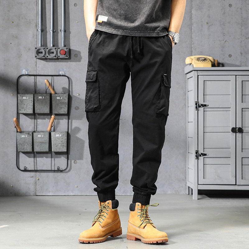 Herren Funktionale Cargo-Joggerhose mit elastischem Komfortbund, großzügigen Klapp-Utility-Taschen und gerippten Knöcheln Mune Fashion