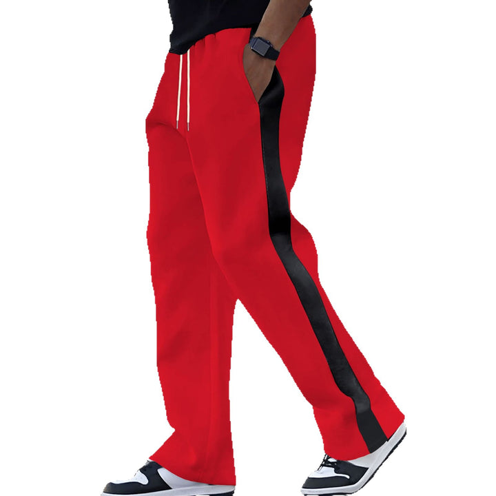 Men's wide track pants with contrast sides, drawstring, and ribbed waistband Mune Fashion