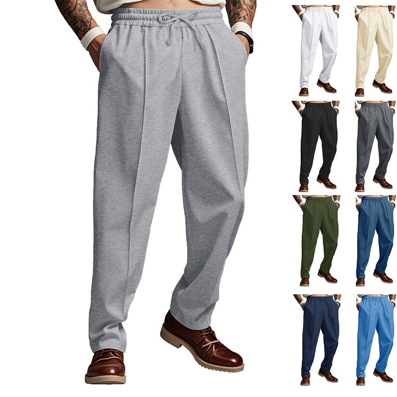 Men's sporty joggers with elastic waistband and front center seam Mune Fashion