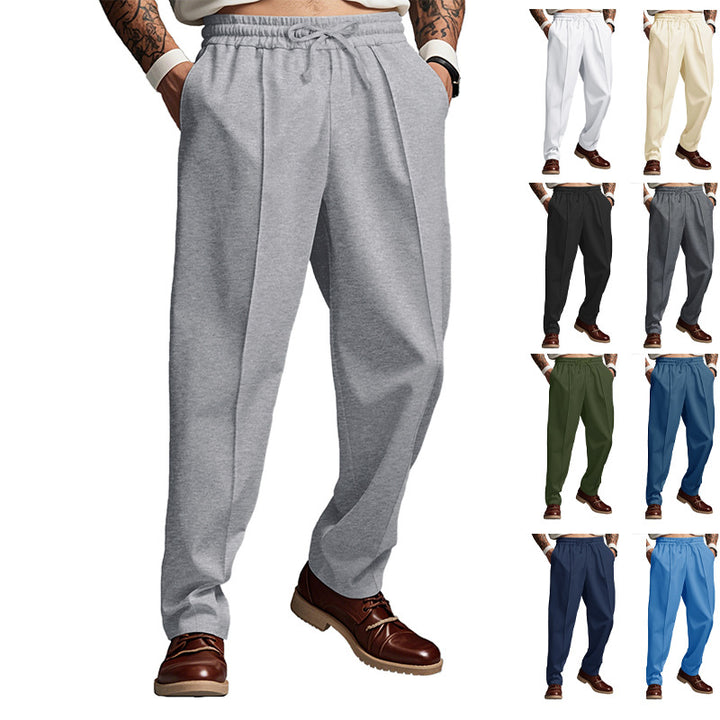 Men's sporty joggers with elastic waistband and front center seam Mune Fashion