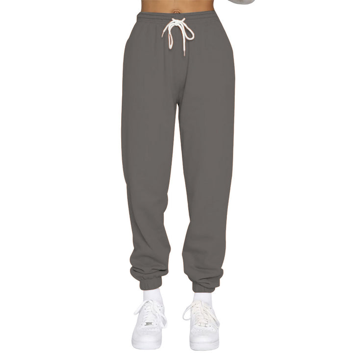 Women high-waisted tapered jogging pants with drawstring and elastic ankle cuffs Mune Fashion