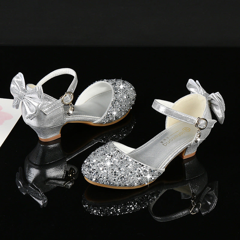 Girls Elegant Ballerina Sandals with Glitter Decoration Mune Fashion