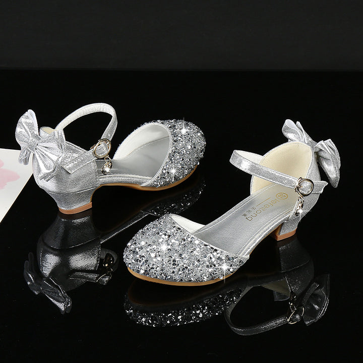 Girls Elegant Ballerina Sandals with Glitter Decoration Mune Fashion