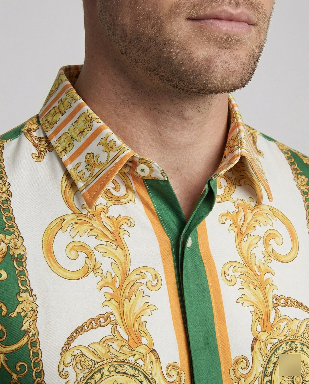 Men's Luxury Shirt with Impressive Baroque Pattern Mune Fashion