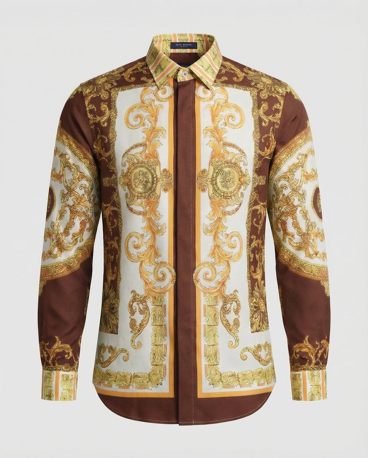 Men's Luxury Shirt with Impressive Baroque Pattern Mune Fashion