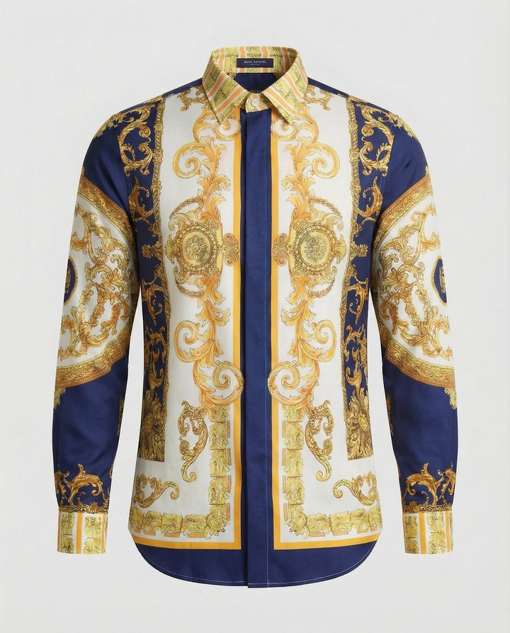 Men's Luxury Shirt with Impressive Baroque Pattern Mune Fashion