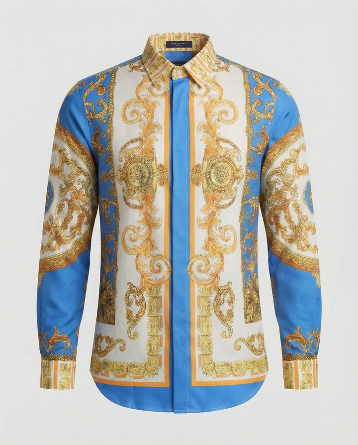 Men's Luxury Shirt with Impressive Baroque Pattern Mune Fashion