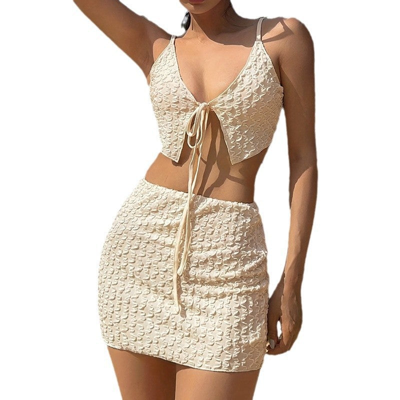 Women Crop Top and Skirt Set Mune Fashion