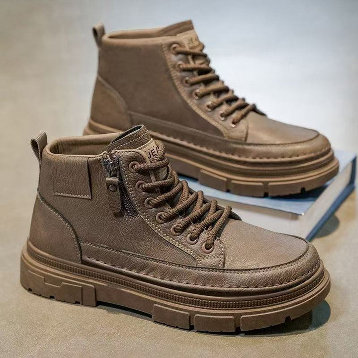 Men's chunky boots with zipper, padded shaft and profiled sole Mune Fashion