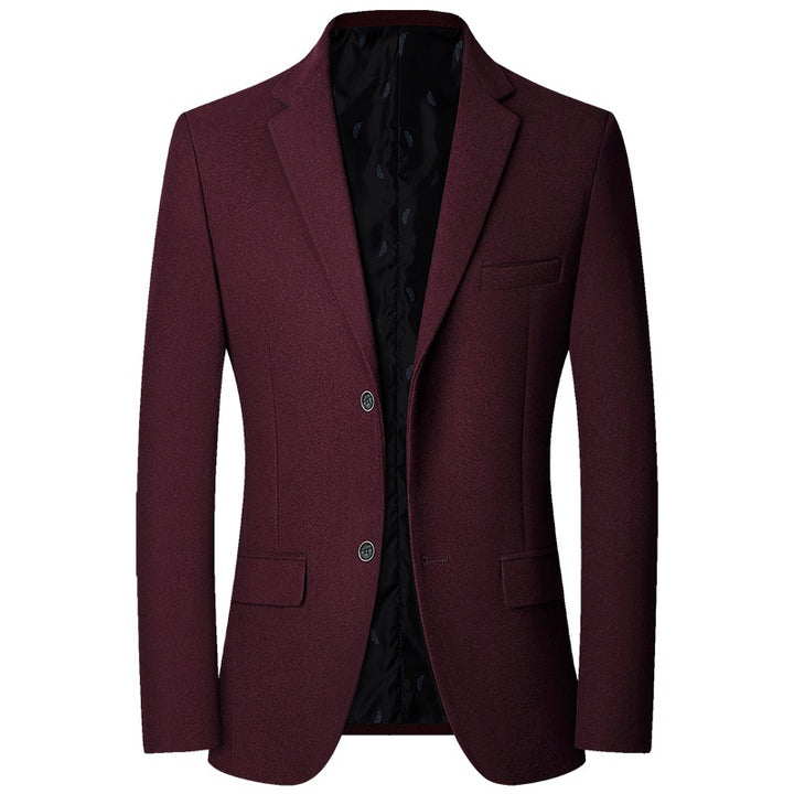 Men's Modern Tailored Single-Breasted Blazer Made of Wool Blend with Fine Texture Mune Fashion