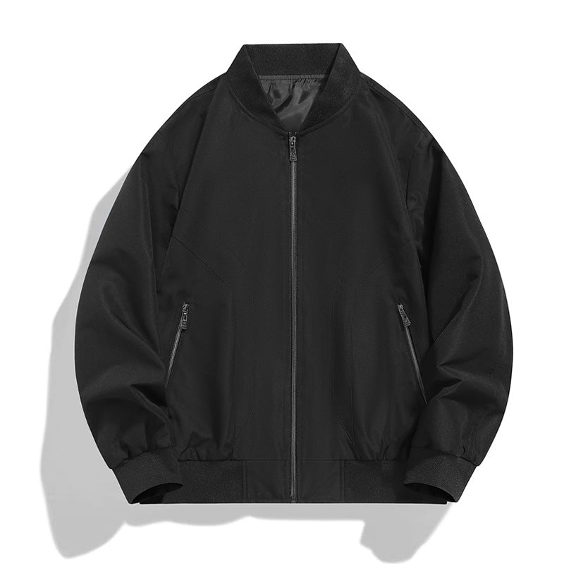 Men's Lightweight Windproof Bomber Jacket with Zipper, Ribbed Cuffs and Concealed Side Pockets Mune Fashion