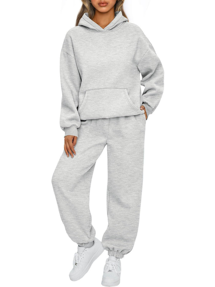 Women's Boxy Hoodie and Palazzo Jogger Set with Elastic Ankle Band Mune Fashion