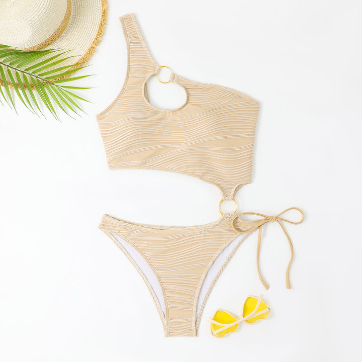 Women’s bikini set with asymmetric top and decorative ring details Mune Fashion