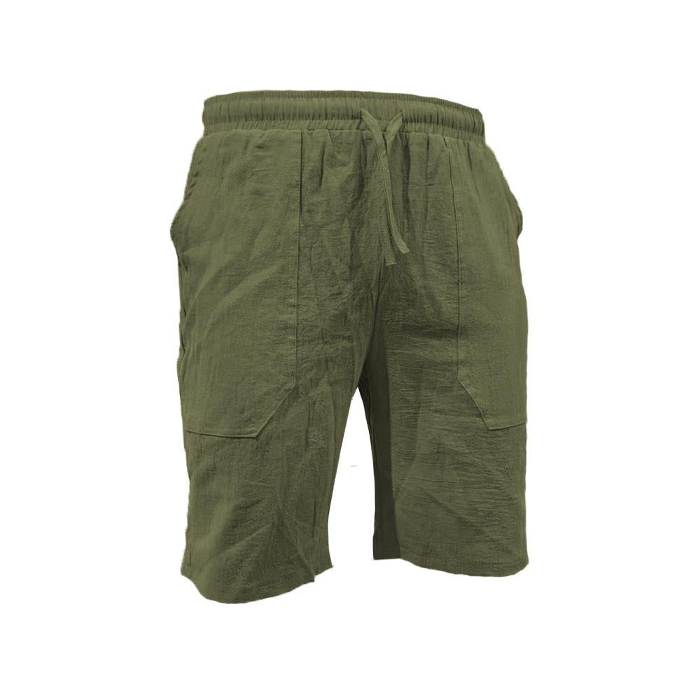 Men's casual travel Bermuda shorts with crinkle texture, adjustable drawstring, and large volume patch pockets Mune Fashion