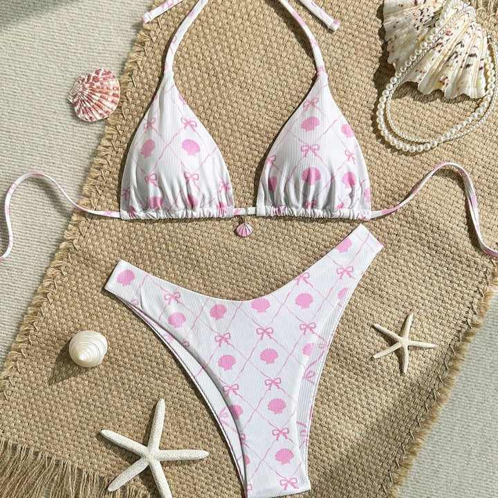 Women's Triangle Bikini with Playful Shell Design Mune Fashion