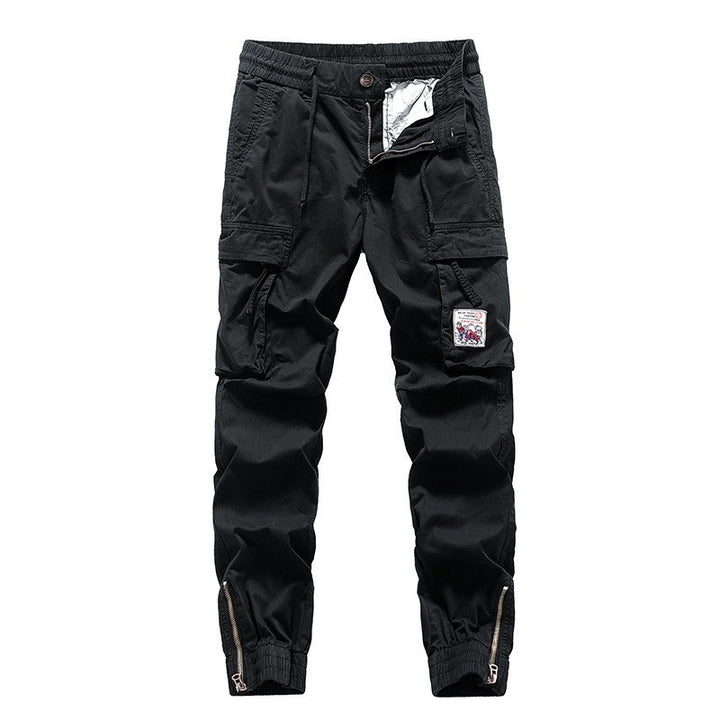 Herren Cargo-Jogger mit Zip-Knöchel, elastischem Bund, Multifach-Utility-Taschen und Vintage-Patch Mune Fashion