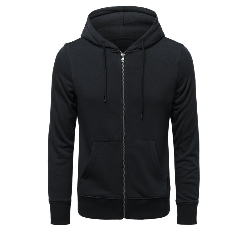 Men's narrow-cut zip hoodie with metal zipper, double-layer hood and kangaroo pocket Mune Fashion