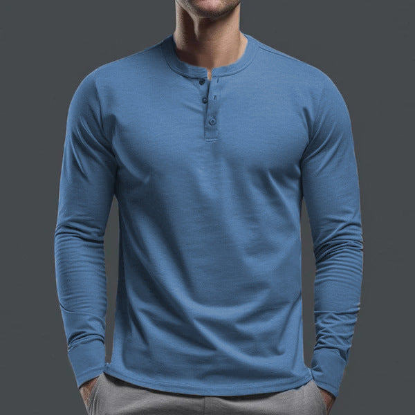 Men's long-sleeve shirt with button placket and slim fit Mune Fashion