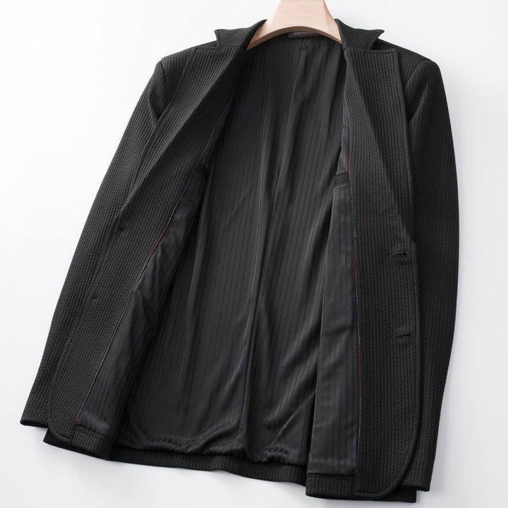 Men's structured blazer made of textured jersey with patch pockets Mune Fashion