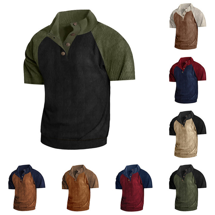 Men's layered look top with velour bib and short-sleeved cotton insert Mune Fashion