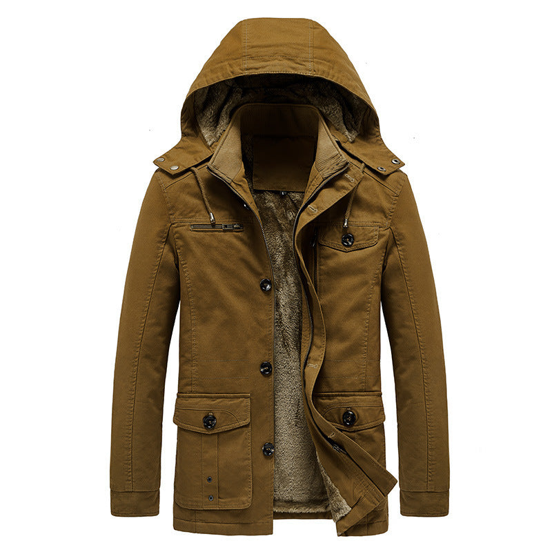Men's Canvas Parka with Teddy Lining and Functional Flap Pockets Mune Fashion