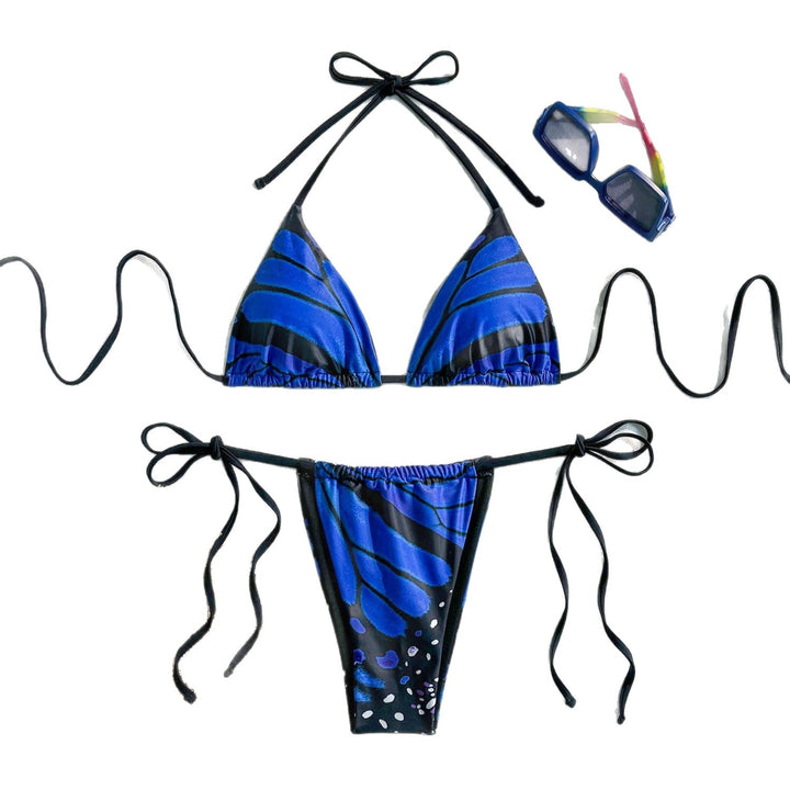 Ladies triangle bikini with vibrant butterfly design Mune Fashion