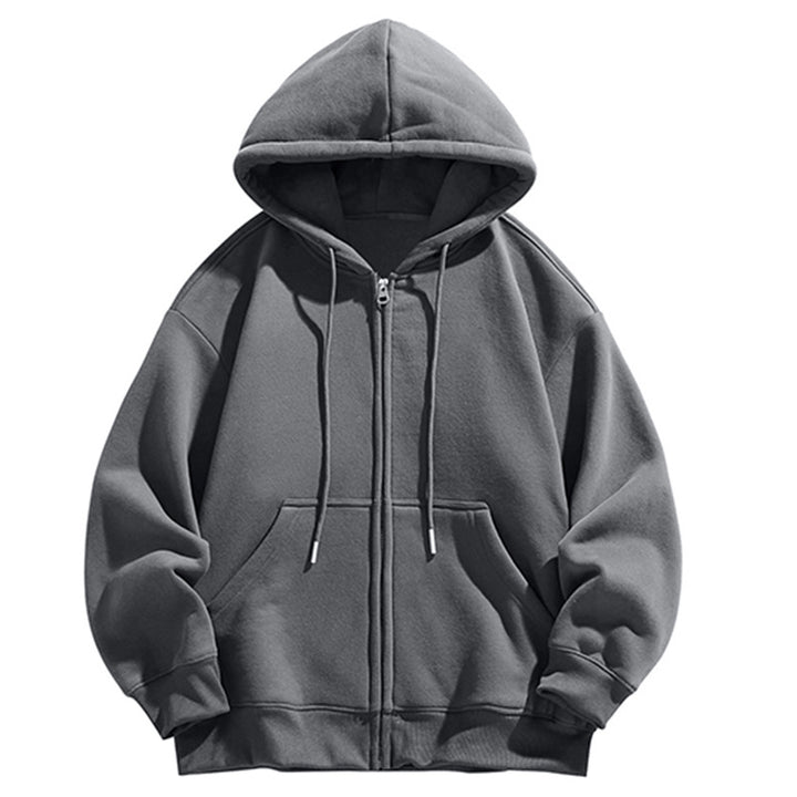 Men's Oversized Hooded Sweat Jacket with Full Zip and Kangaroo Pocket Mune Fashion