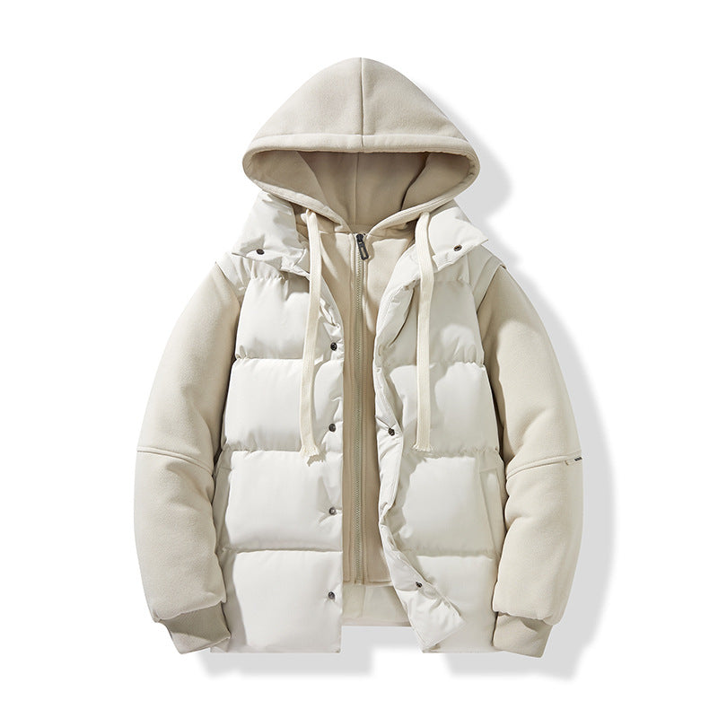 Men's hybrid quilted jacket with integrated hood fleece inner layer Mune Fashion