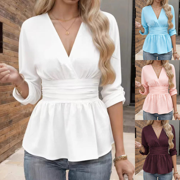 Women V-neck blouse with tailored fit Mune Fashion