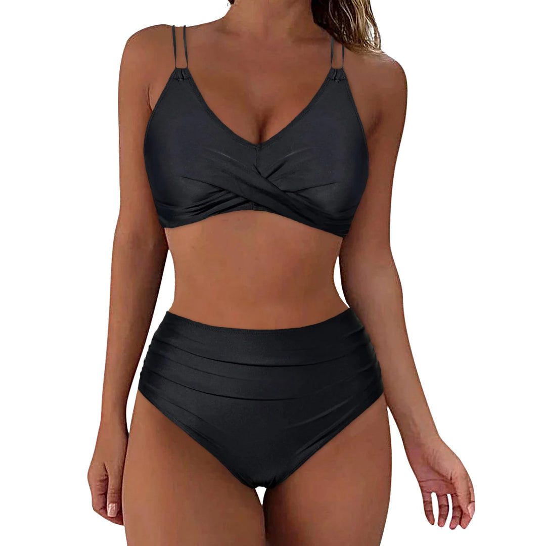 Women High-Cut Bikini Set with Elegant Wrap Design Mune Fashion