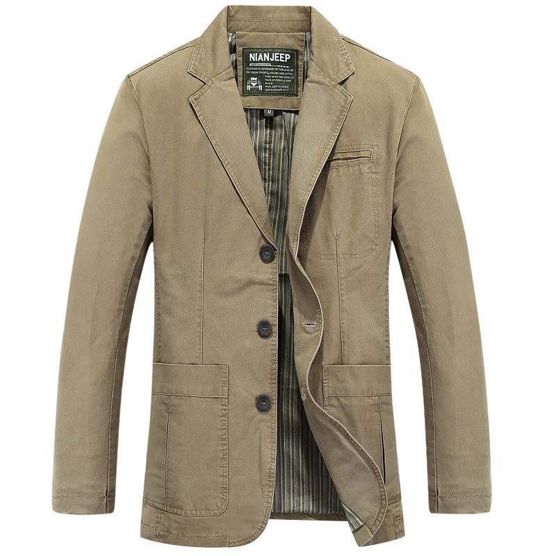 Men's jacket in casual style with three-button front and patch pockets Mune Fashion