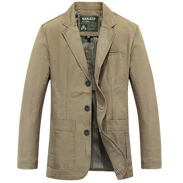 Men's jacket in casual style with three-button front and patch pockets Mune Fashion