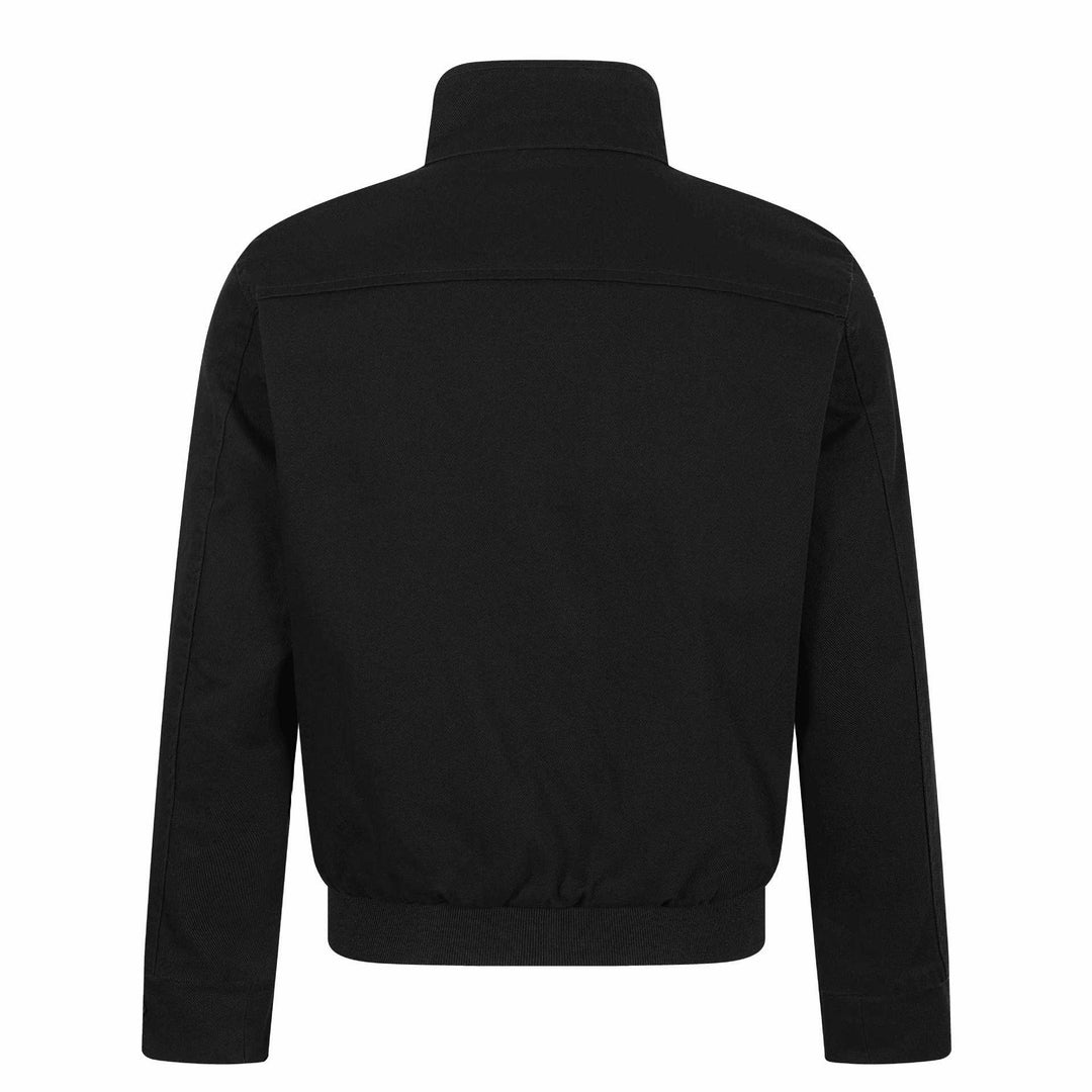 Unisex Short-cut Canvas Field Blouson with Buckle Placket, Utility Pockets and High Standing Collar Mune Fashion