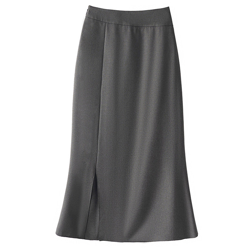 Women's Elegant Midi Skirt with Side Slit Mune Fashion