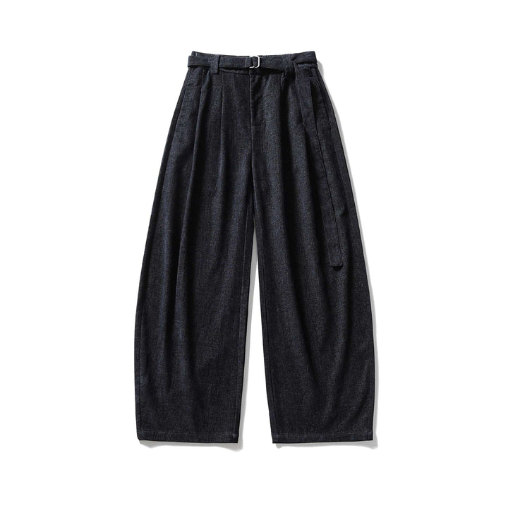Women Wide High-Waisted Pleated Trousers with Belt Mune Fashion