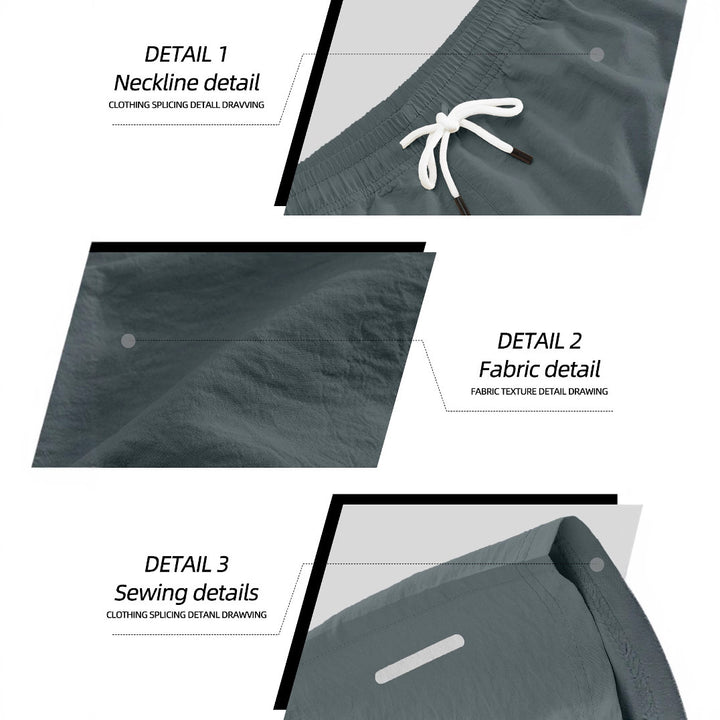 Men's nan ultralight quick-drying sports and swim shorts with elastic waistband drawstring zipper pocket and reflective detail Mune Fashion