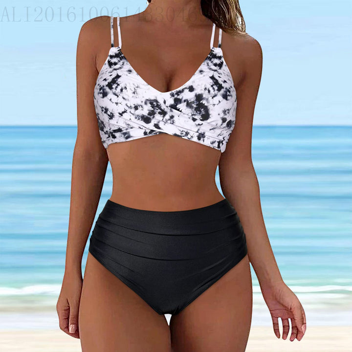 Ladies Trendy High-Cut Bikini with Ruffles Mune Fashion