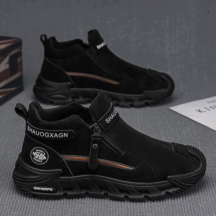 Ladies sporty high-top sneakers with unique zipper and cushioning sole Mune Fashion