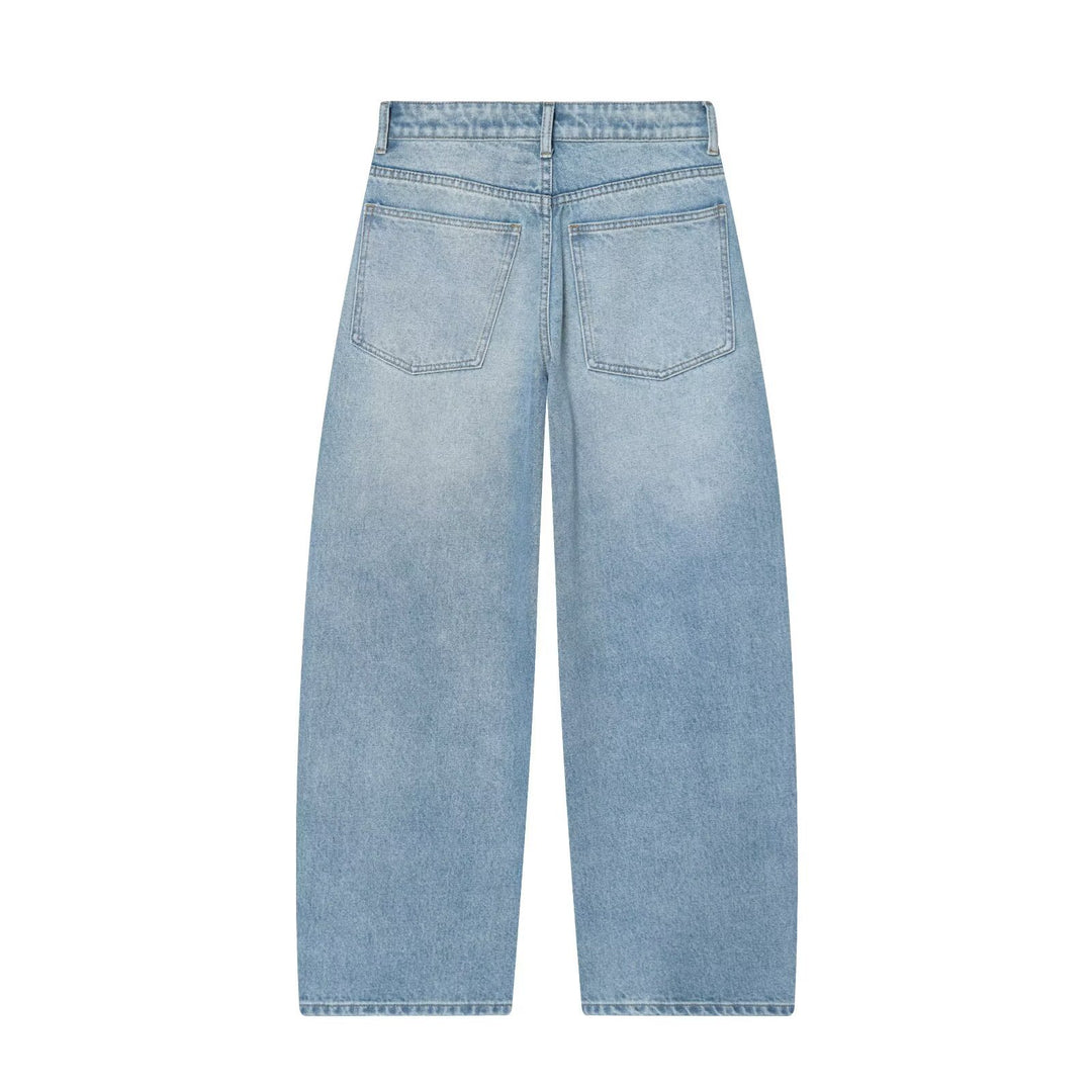 Women’s cropped wide-cut jeans with high waist and front seam details Mune Fashion
