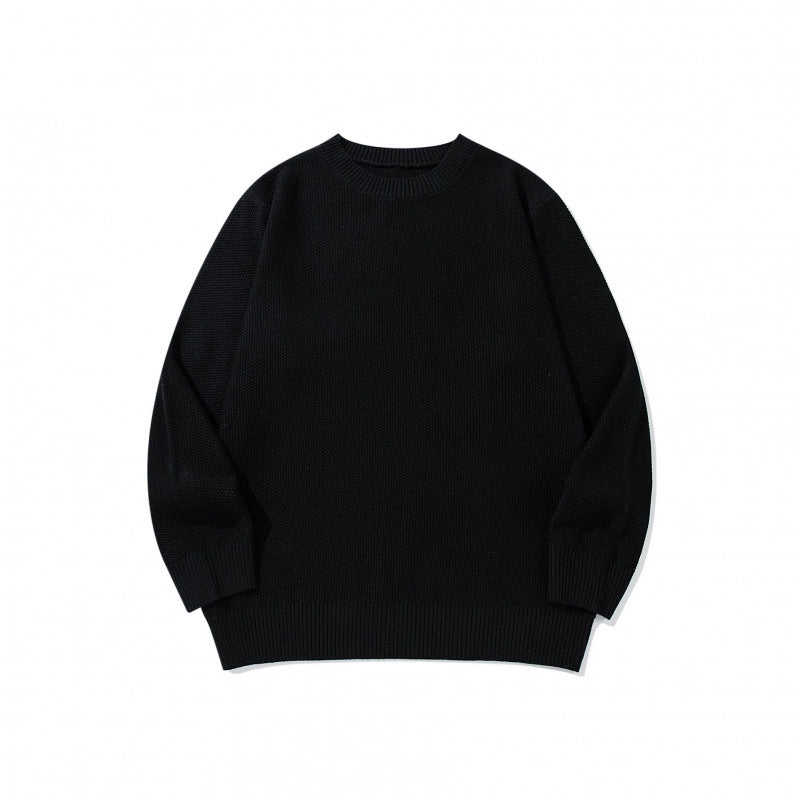Unisex Boxy fine knit pullover with waffle structure and ribbed hem Mune Fashion