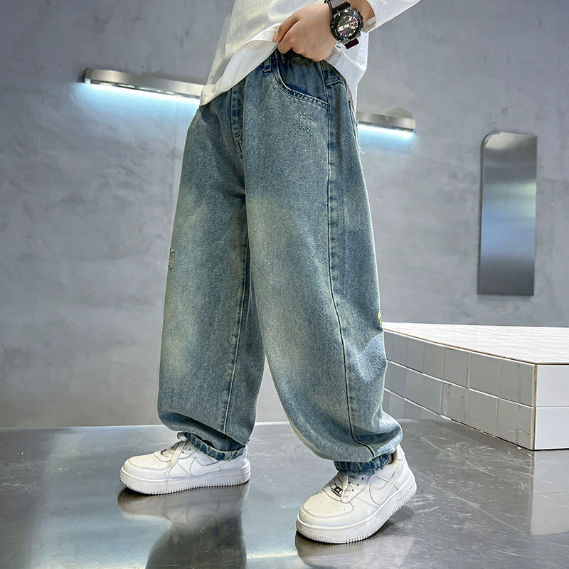 Boys casual denim jeans with colorful comic design Mune Fashion
