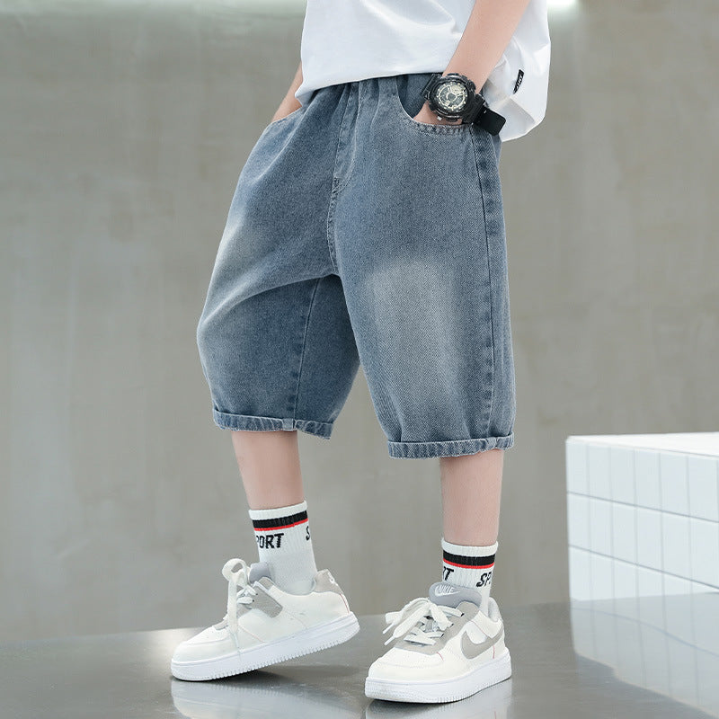 Boys casual denim shorts with exclusive embroidery design Mune Fashion