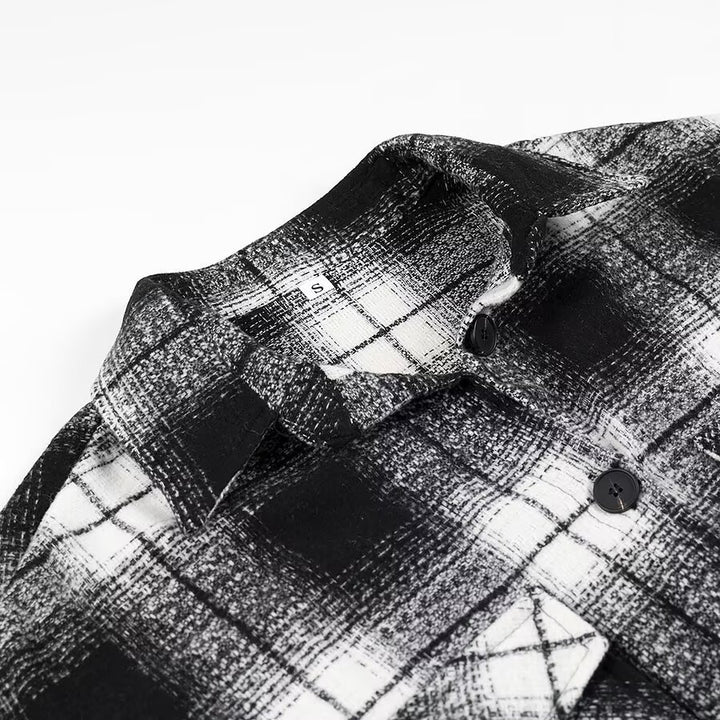 Women's Longline Check Overshirt with Oversized Cut and Flap Pockets Mune Fashion