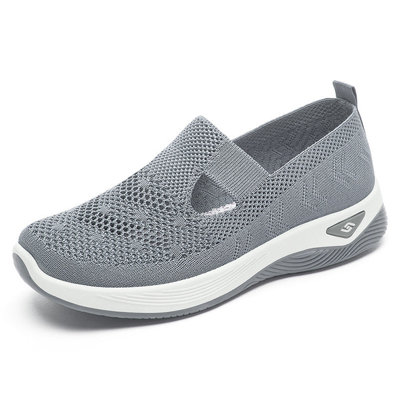 Women’s lightweight knitted slip-on sneaker with elastic mid-strap and ergonomic memory comfort sole Mune Fashion
