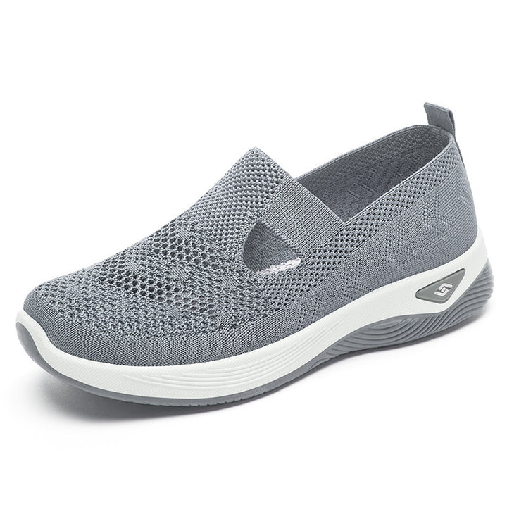 Women’s lightweight knitted slip-on sneaker with elastic mid-strap and ergonomic memory comfort sole Mune Fashion