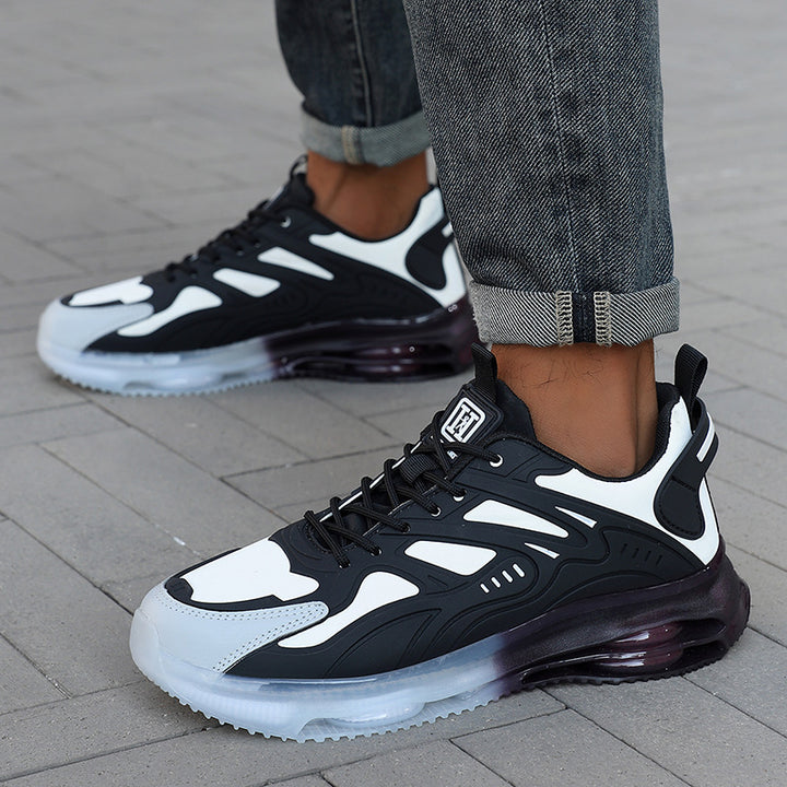 Men's futuristic performance-oriented lifestyle sneakers with continuous air chamber sole and thermoformed plastic applications Mune Fashion
