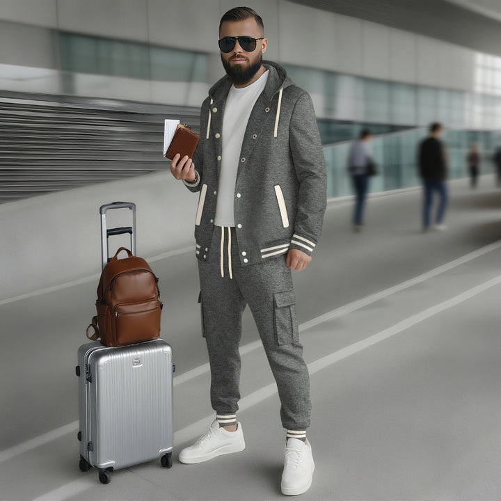 Men's Sporty Leisure Suit with Functional Pockets and High-Quality Workmanship Mune