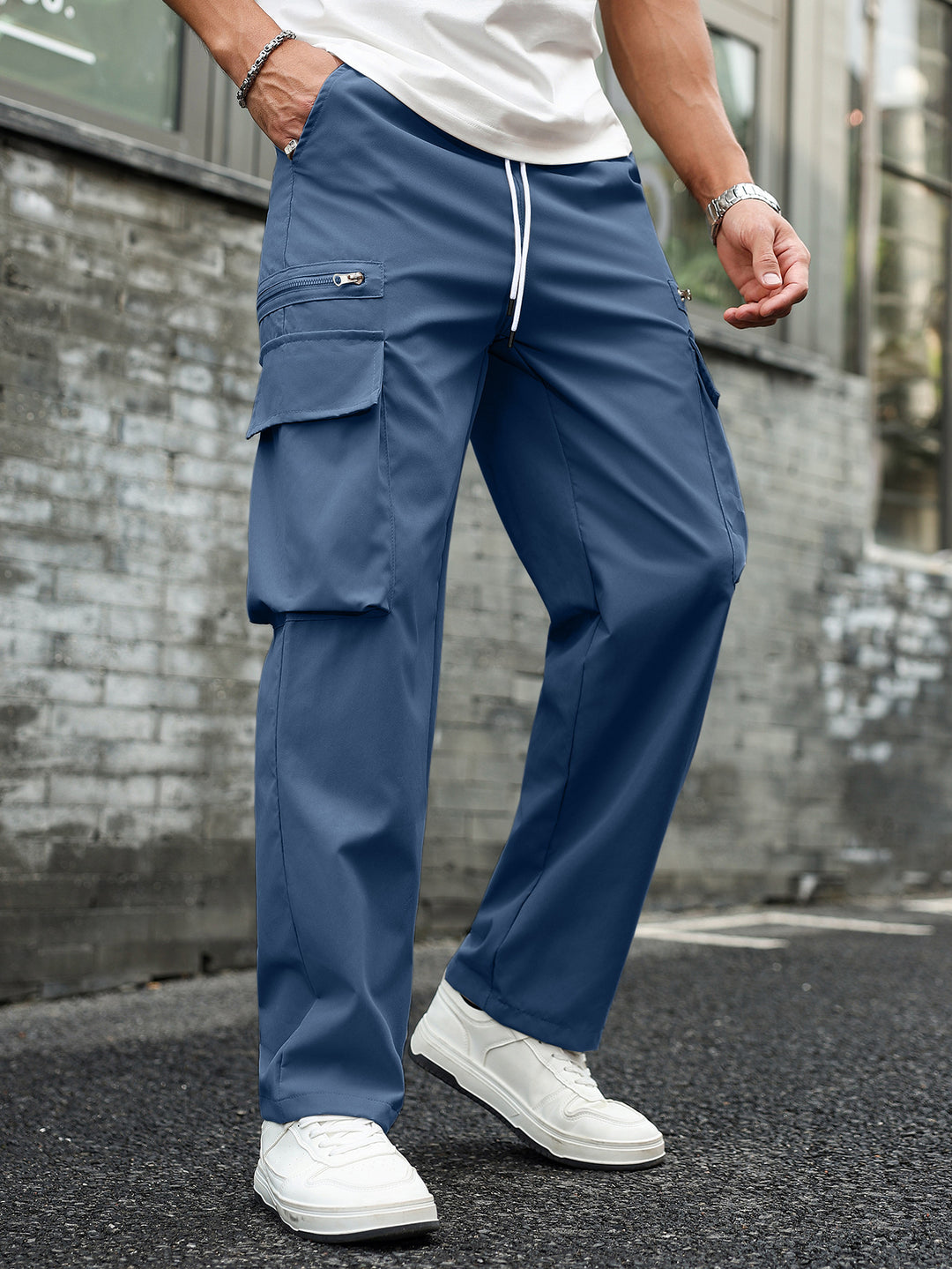 Men's Multifunctional Cargo Pants with Pockets and Elastic Waist Mune Fashion